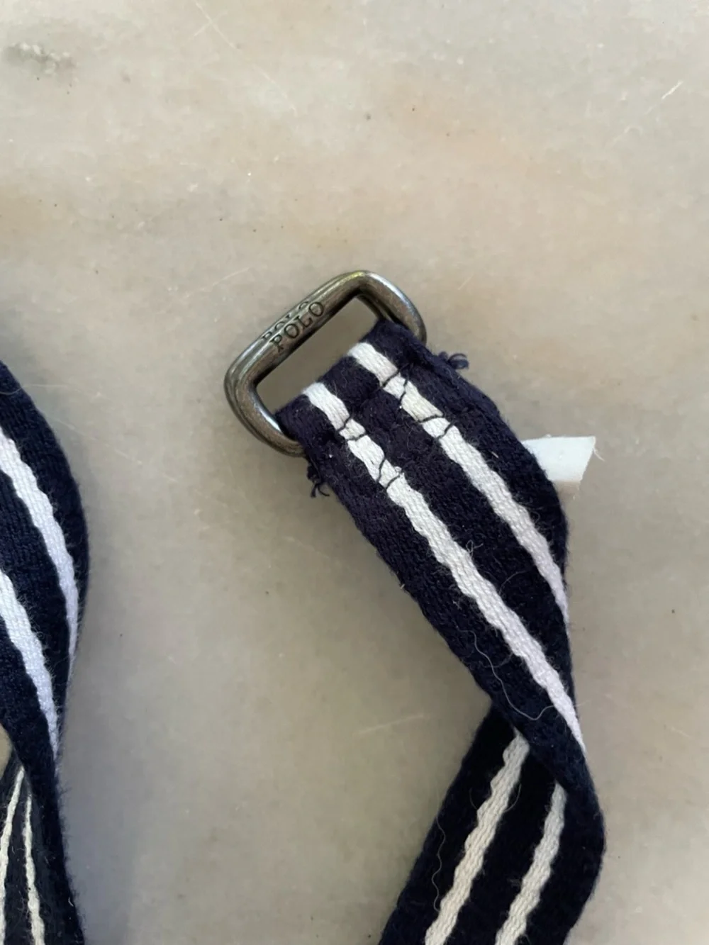Navy and White Striped Boy’s Woven Belt